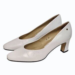 Etienne Aigner White Made In Spain Leather Heels Formal Women's 8M